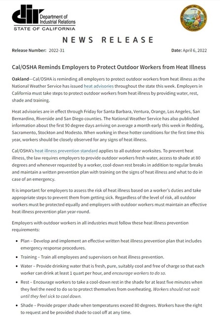 April safety document